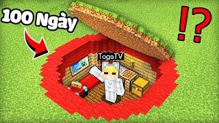 Tô Gà Thử Thách 100 Ngày Sinh Tồn Bên Dưới Hầm Trú Ẩn Trong Vòng Tròn Đỏ Trong Minecraft