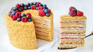 MEDOVIK  Honey CAKE with raspberries