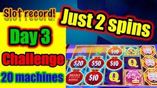 Day 3 - Slot record Crazy challenge max bet Just 2 spins for 20 machines. Idiot or Genius? Let’s Go!