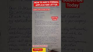 Application Letter. How to write a formal application letter.