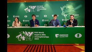 Press Conference with World Blitz Champions Magnus Carlsen, Ian Nepomniachtchi and Ju Wenjun!