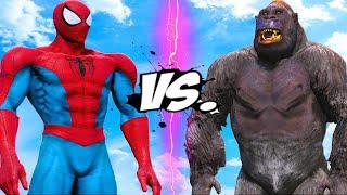 SPIDERMAN MUSCLE VS KING KONG - EPIC BATTLE