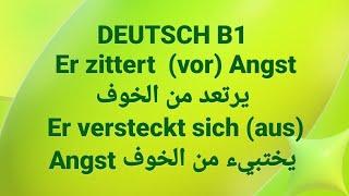 الالمانيه 500( Er zittert  (vor) Angst يرتعد من الخوف Er versteckt sich (aus) Angst يختبيء من الخوف