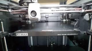 printing a test benchy with my creality k1 max and  testing a new 4k cam