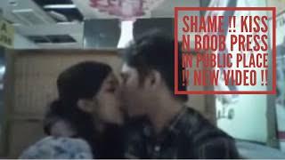 Kiss n boob press in public !! Guy kissing his gal in public !!