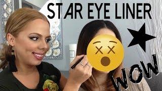 Testing the star eyeliner! with special guest!