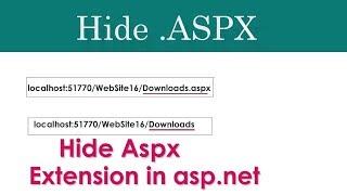 how to hide aspx extension in asp.net c#