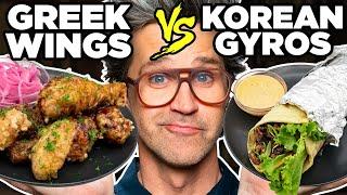 Greek Korean Food vs. Korean Greek Food Taste Test