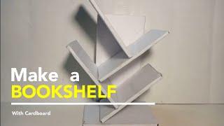 Make a Tree Bookshelf at home using cardboard.