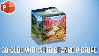 3D Cube with Auto Changing Picture Animation in PowerPoint