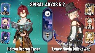 C6 Heizou Taser | C0 Lyney Navia Quickswap Team | Spiral Abyss 5.2 | Genshin Impact