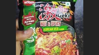 Trying Nissan geke Hot & spicy Noodles Recipe And Review #food #minivlog #koreanfood