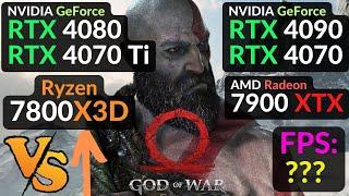 God Of War : RTX 4090 vs 4080 vs 7900 XTX / RTX 4070 vs 4070 Ti / R7 7800X3D / 1080p 1440p 4K