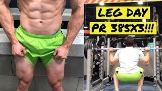 LEG DAY PR! 385X3 (FULL WORKOUT)