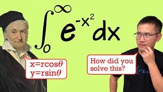 How Gauss solved the integral of e^(-x^2) from 0 to infinity