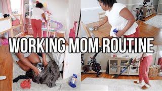 WORKING MOM CLEANING ROUTINE! Power hour speed clean, back to school haul, insecurities | Nia Nicole