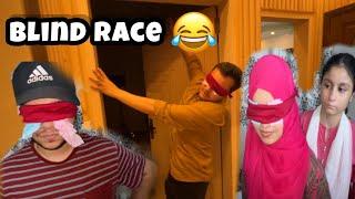 Blindfold race challengekis ny jeeti aj ki race