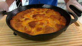 Easy PEACH COBBLER in a Cast Iron Skillet