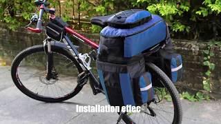 PELLOR Rear Bicycle Bag, 3 in 1 Pannier Bags MTB Bike Rack Bag  70L Waterproof Detachable