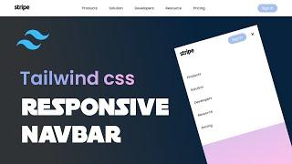 How to make a responsive navbar with tailwind css | tailwind css tutorial | #tailwindcss