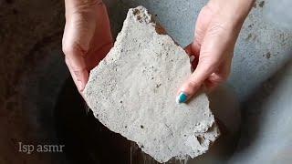 Asmr: dusty pure cement chunks crumble in lots of water  dipping/pasteplay ▶️ oddly satisfying 