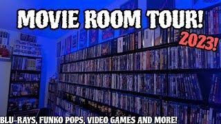 Movie room tour! my complete collection 2023! Blu-rays, DVDs, Funko pops and so much more!