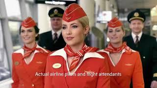 Aeroflot commercial shows beautiful real flight attendees in Russia and Soviet Legacy Brand