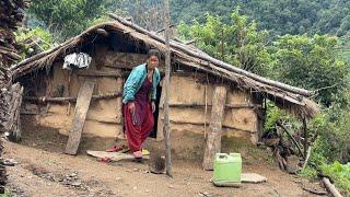 Nepali Mountains Village Lifestyle | Very Peaceful And Relaxing Nepali Rural Village Life |Rainy Day