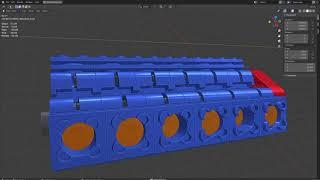 Klemmbaustein Technik Visualisierung in 3D mit Blender, erste Testanimation Brick V12 Engine