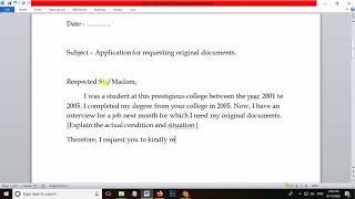 Application for return of original documents from college