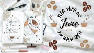 June Plan with me  | coffee themed  | 2021 Bullet Journal Setup