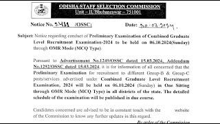 OSSC CGL Exam Date Out !