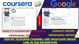 Google IT Automation with Python |  IT Support Professional Certificate | Coursera Free Courses