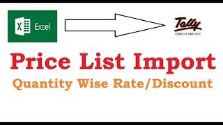 Add On 009 : Price List Import From Excel  To Tally ERP & Tally Prime