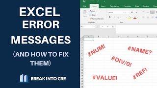 Excel Error Messages - My Model Isn't Working...Now What?