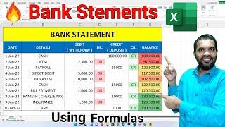Data entry in excel | Excel bank statement | Bank data entry | Create my bank account