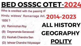 2014-2023 All History Geography Polity For Odisha Teacher Eligibility Test BEd OSSSC RI ARI AMIN