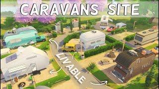 Caravans Site Sims 4 | NO CC | Rental | Sims 4 Trailer Park Build | Sims 4 Fast Build
