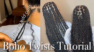 How To Do Boho Island Twists | How To Add Curls | What Braiding Hair To Use