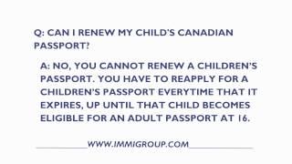 Can I Renew My Child's Canadian Passport?