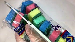 Ep.1 | Cutting Corazzi Scouring Sponges Super Value 8 Pack in Half | #Bisectors