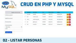 Como hacer un CRUD EN PHP Y MYSQL | BOOTSTRAP - MVC  #02 - Listar Personas