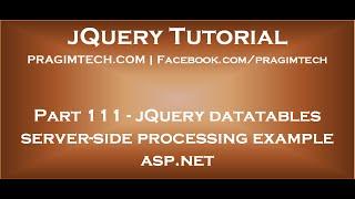 jQuery datatables server side processing example asp net