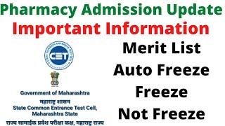 B Pharmacy Admission Update Merit List Option Form Freeze Not Freeze