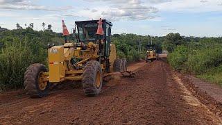 Recuperação de estrada rural com motoniveladora cat 140k e 140 /Motorgrader/patrola/