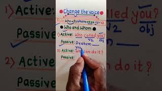 Active and Passive Voice of Wh Question #shorts #englishgrammar