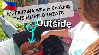 Filipina Wife is cooking FILIPINO SNACK OUTSIDE VLOG 84.  #filipino #filipina #filipinofood #