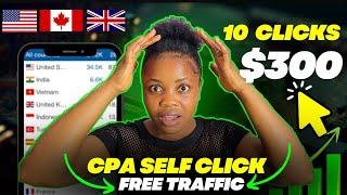 Cpa marketing self click free traffic | USA Free Traffic $300/Day | Live payment proof️