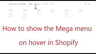 How to Show Megamenu Links on Hover in Shopify