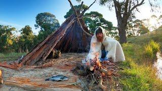 Primitive Camping in Australia /  Building a Bark Bushcraft Shelter